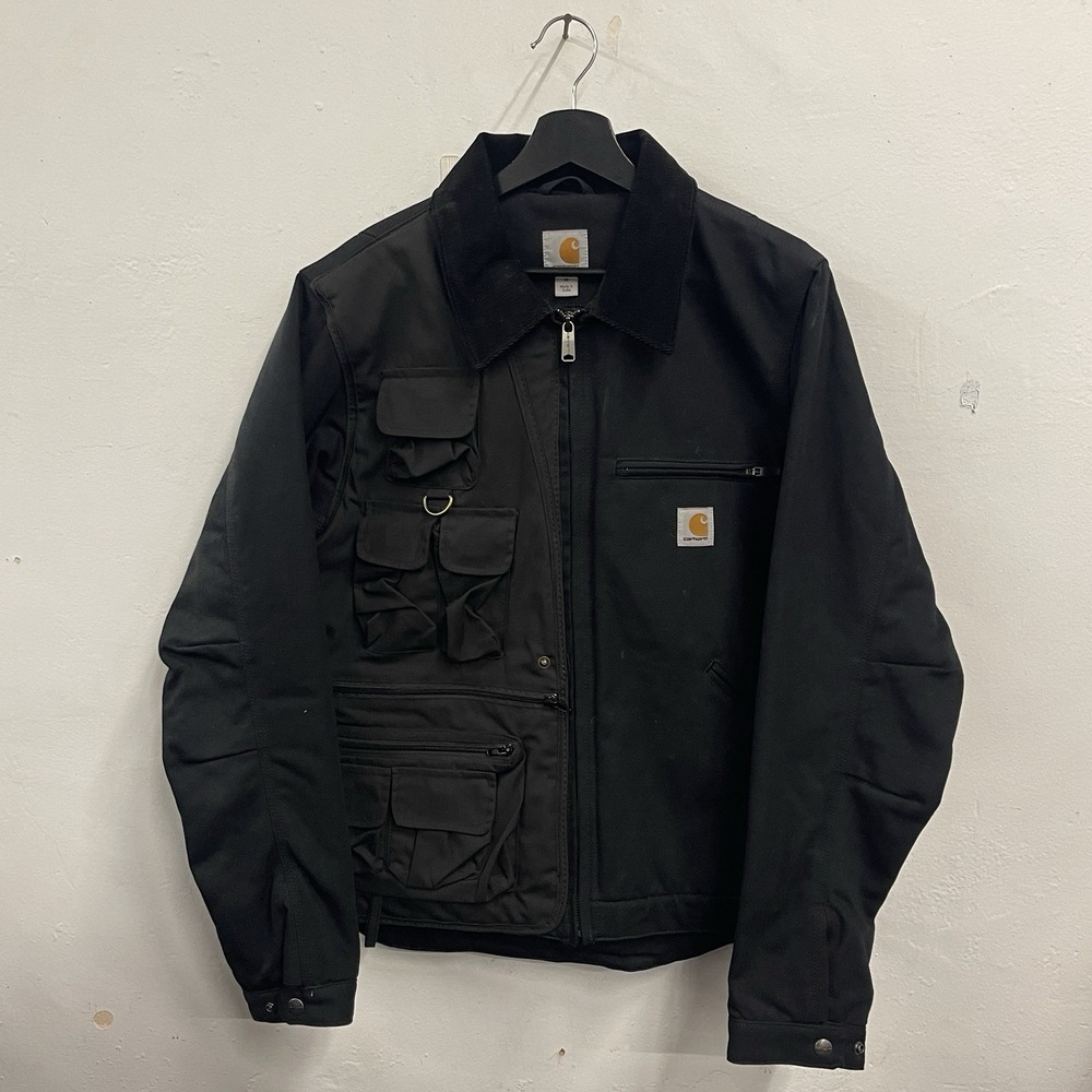 Carhartt Custom Cargo Pocket Vest Detroit Jacket J01 Black Duck Relaxed Fit MED